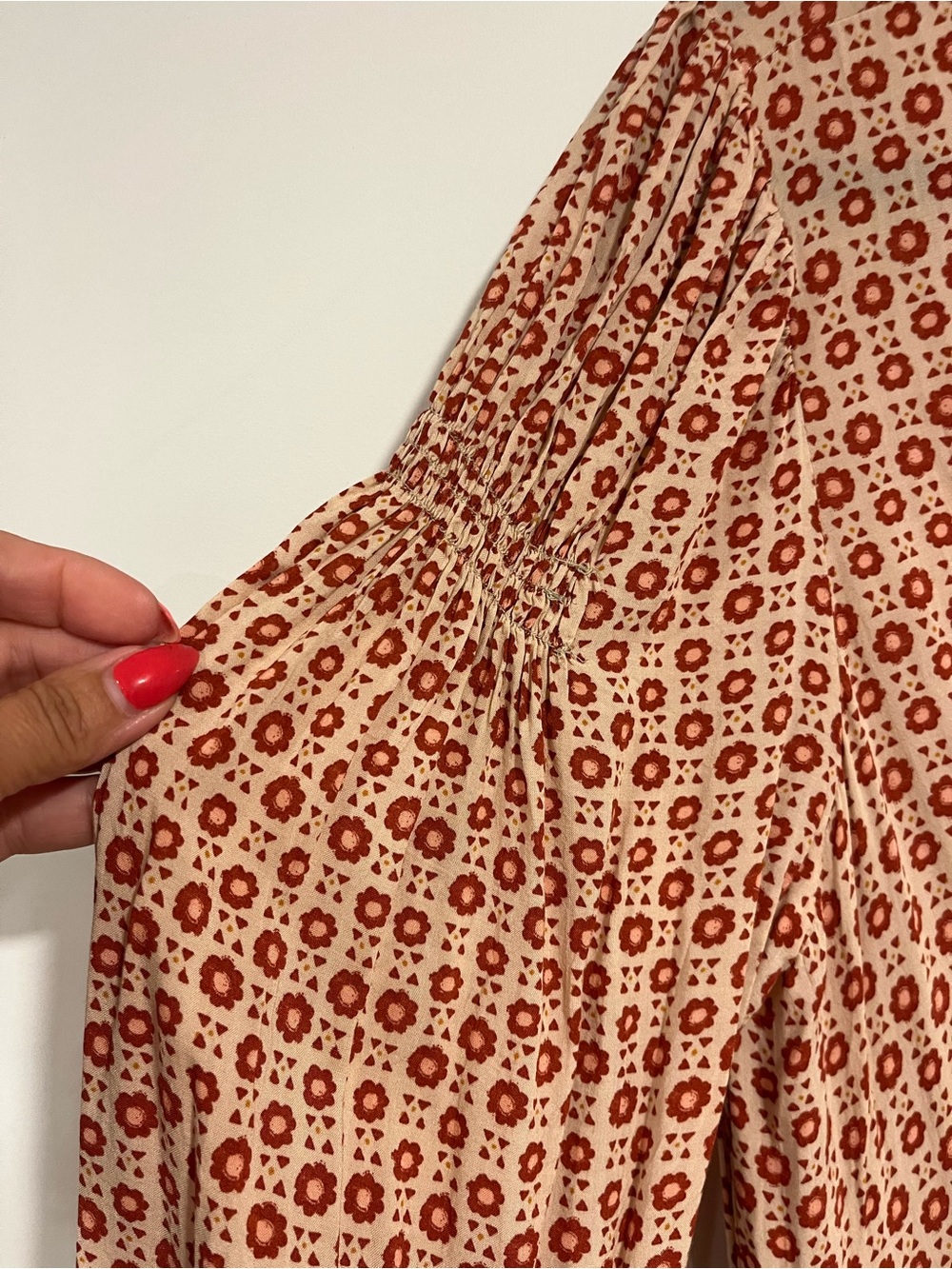 Free People Smocked Waist Maxi Dress in Dusty Rose Print - Picture 3 of 7